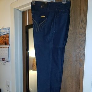 Armani Exchange dark denim metallic stitch jeans
